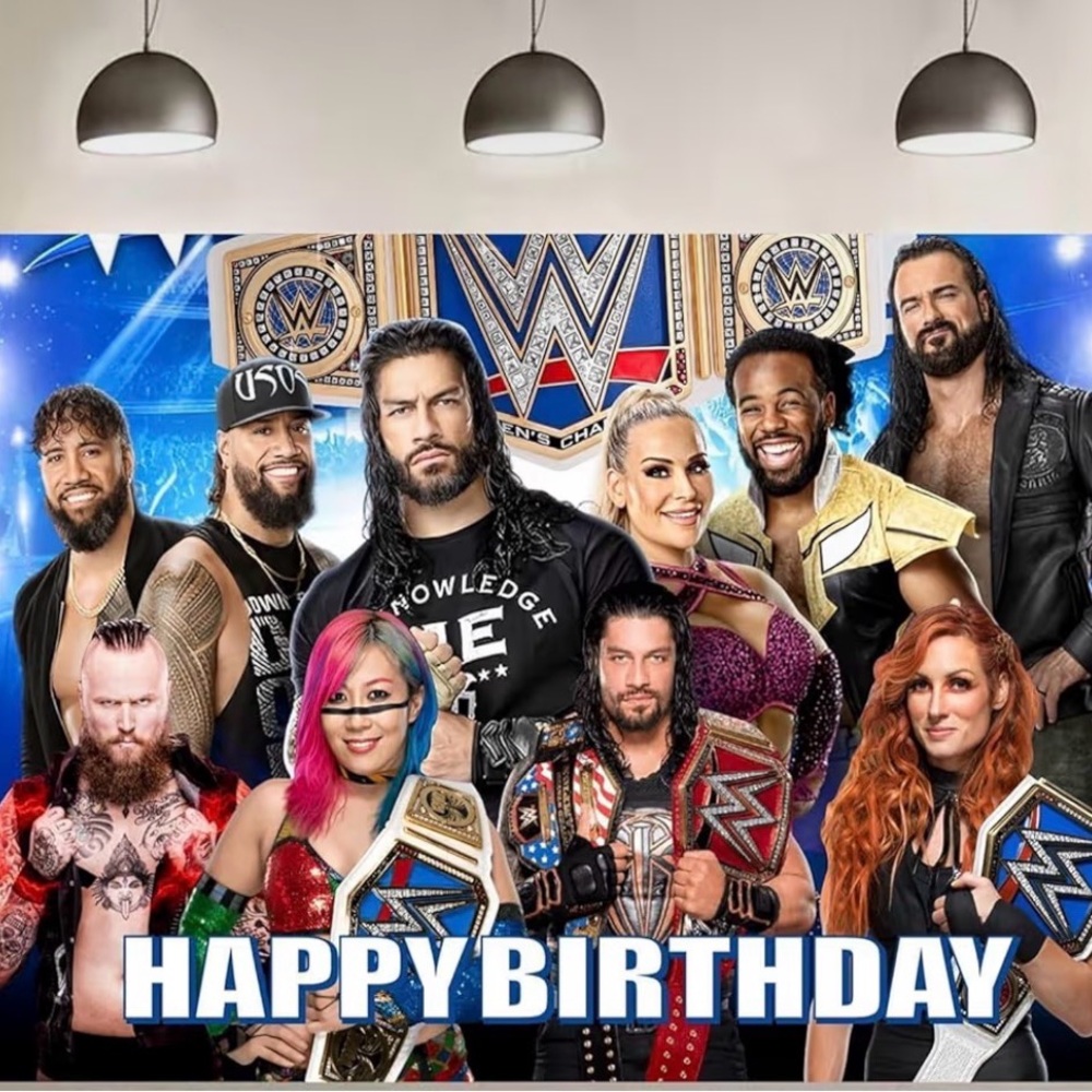 WWE Blue and Red Birthday Card